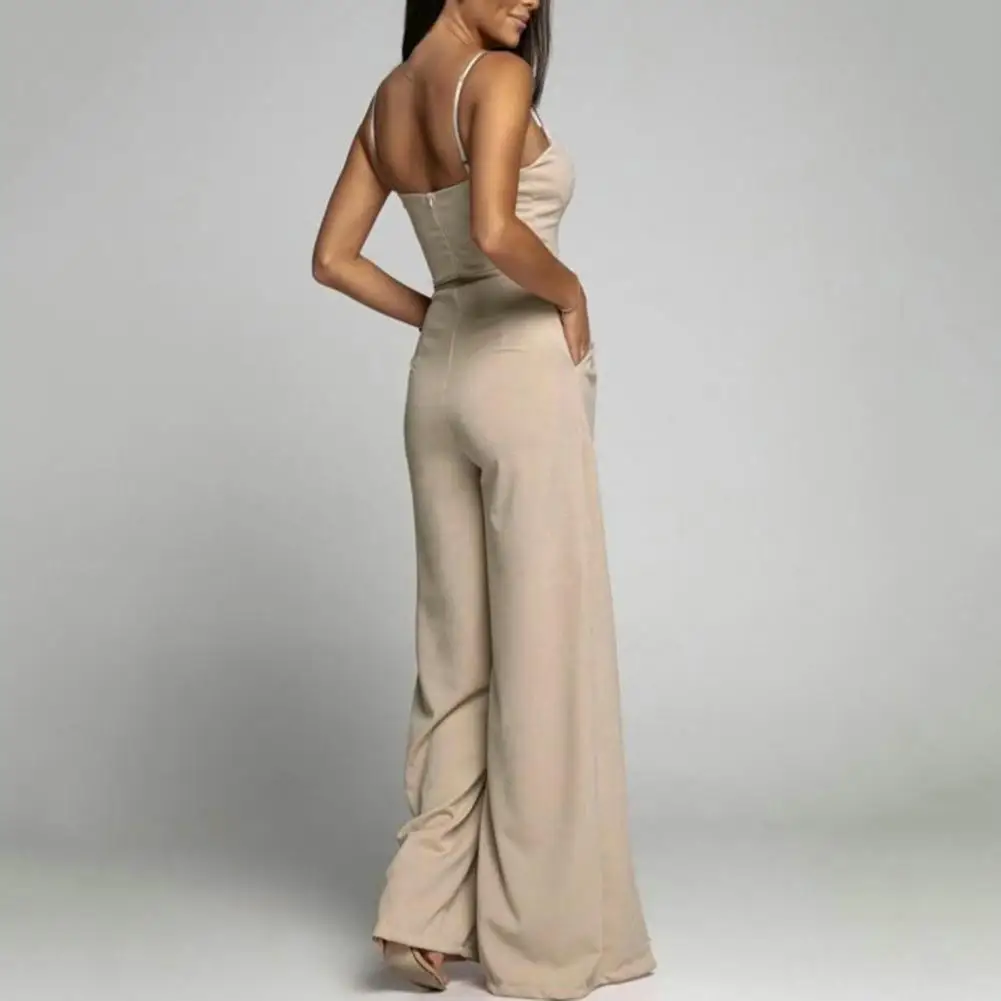 Popular Office Romper Full Length Sleeveless Casual Elegant Evening Long Jumpsuit  Backless Sexy Jumpsuit Streetwear