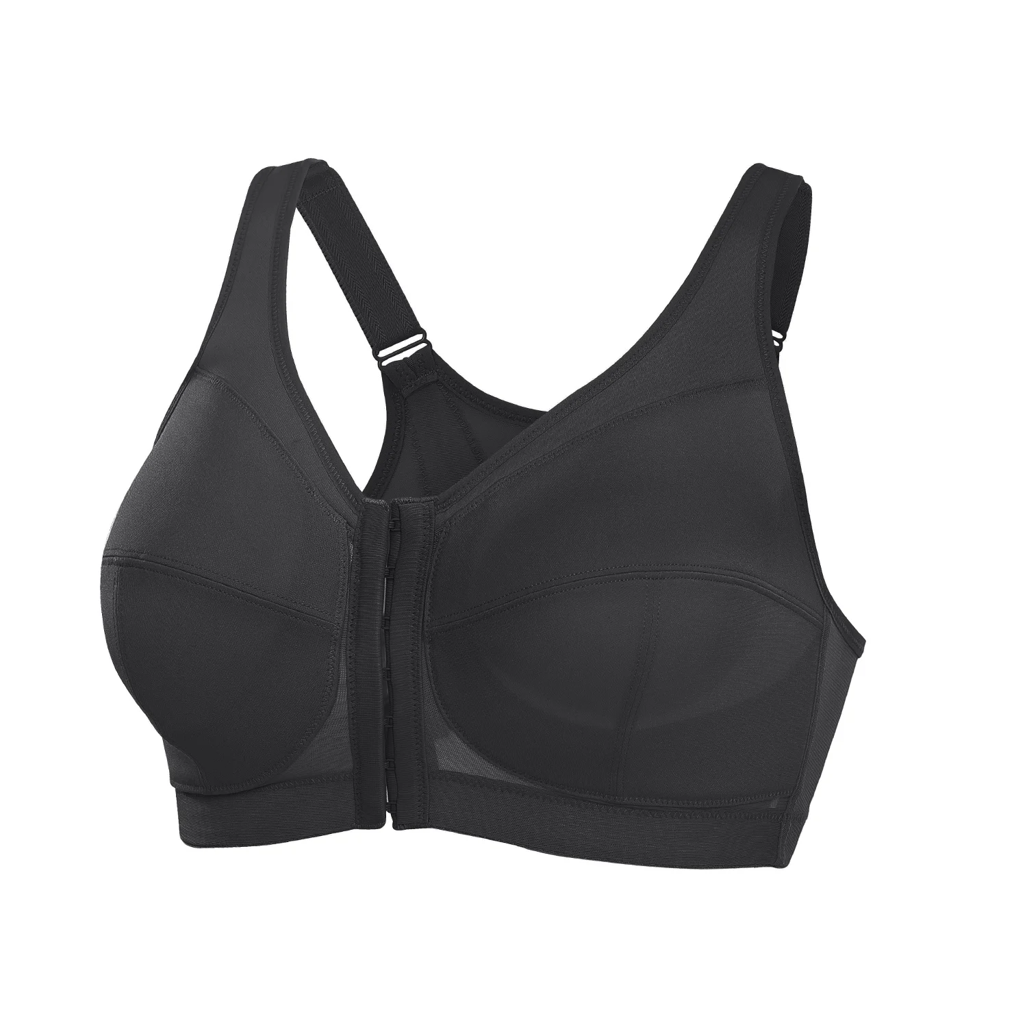 Women's Wirefree Full Figure Cotton Posture Front Closure Bra Plus Size Back Support Non-padded