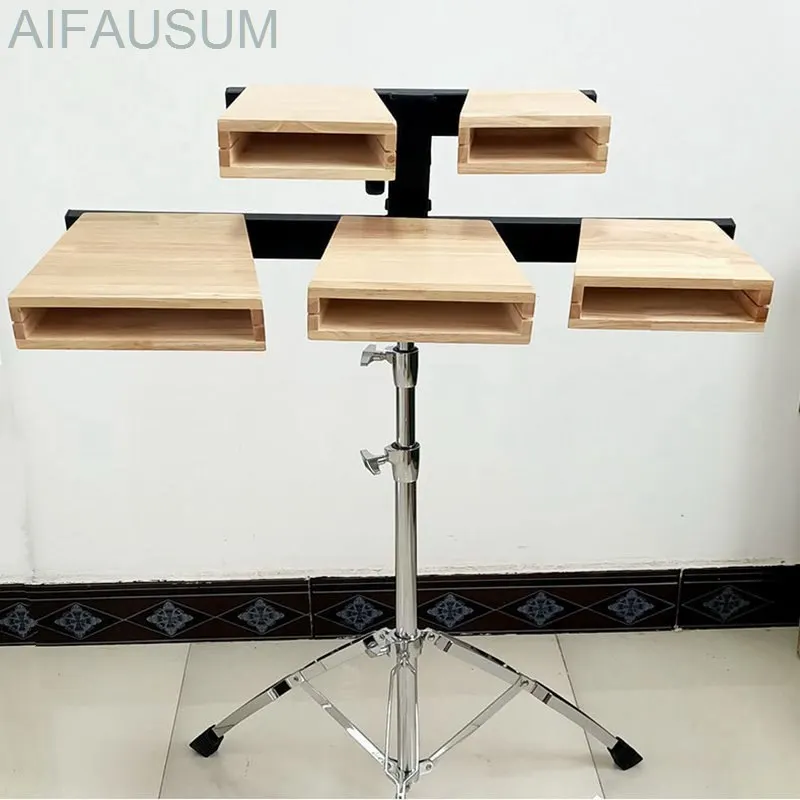 

1set Wooden Five-tone square clapper with stand and knock stick Treble & Bass China Traditional Percussion