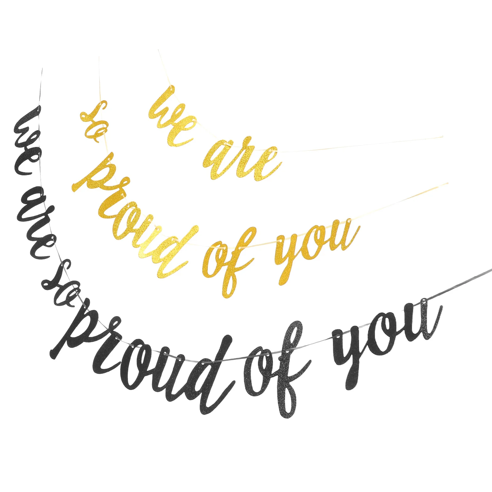 

2 Sets Bunting Pull Flower Banner Photo Ornament Paper Graduation Party Banners