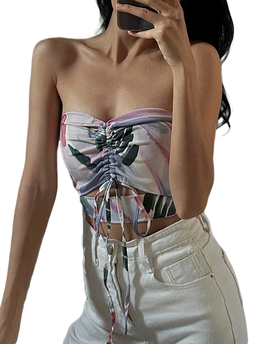 

Women s Chic Halter Neck Crop Top with Irregular Hemline and Sexy Hollow Out Design for Club Party and Y2K Fashion - Solid