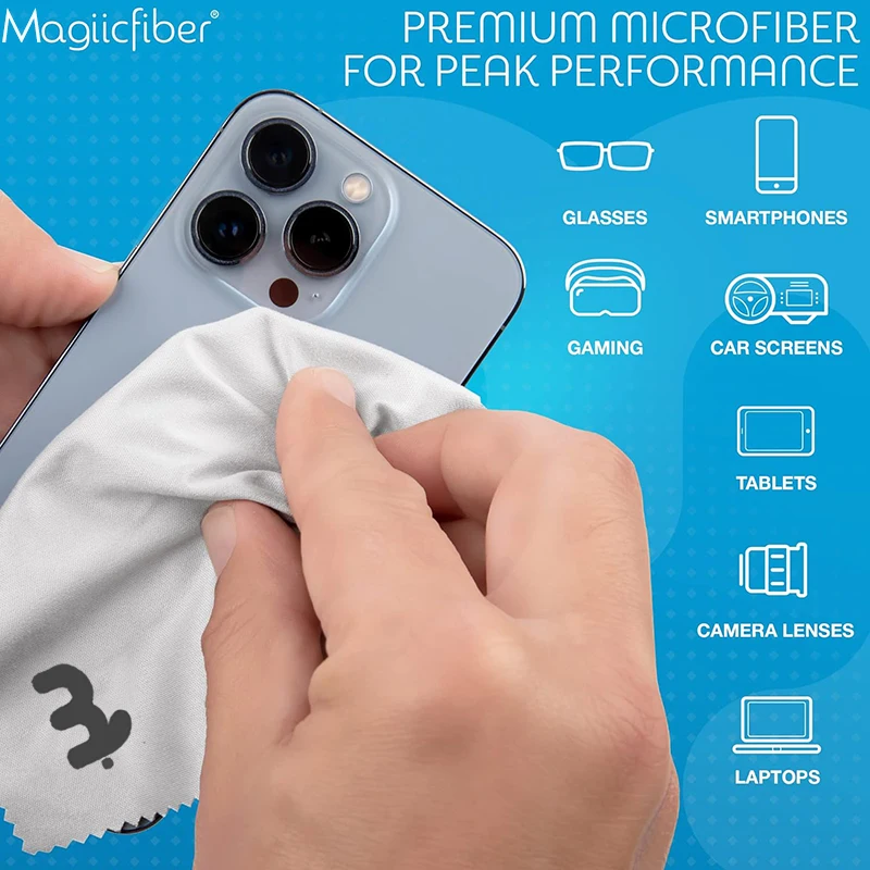 Салфетка из микрофибры MagicFiber для чистки линз телефона очков экрана