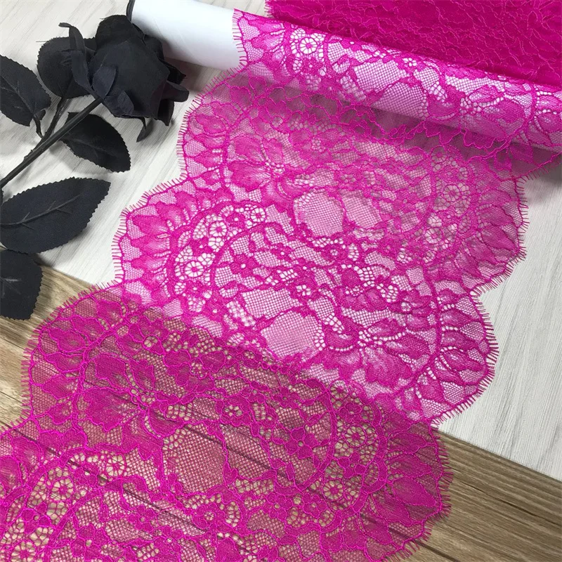 Neon Color Lace Fabrics Scalloped Eyelash French Lace Trim DIY Lingerie Sewing Accessories Chantilly Lace for Dress Needle Work