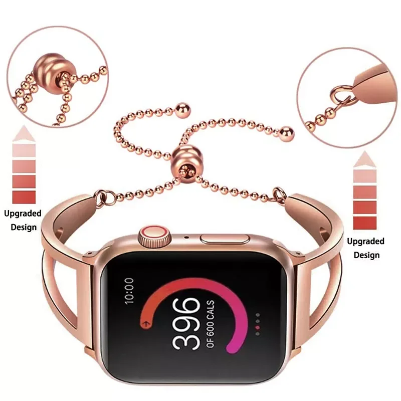Women Strap for Apple watch 7 SE 6 5 4 band 40mm 44mm 41 45mm Stainless steel metal bracelet correas for iWatch 38 42mm series 3