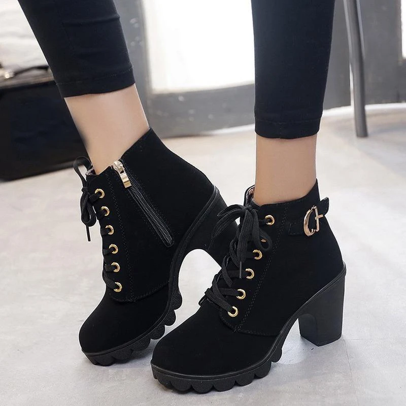 

2022 New Women Boots Sexy Shoes For Women Lace up Women Shoes Fashion Ankle Boots Round Toe Casual Botas Mujer Winter Shoes