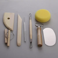 new 8 piece set clay ceramics molding tools wood knife pottery tool practical