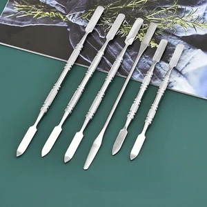 1pce/ Stainless Steel Dual Heads Makeup Toner Spatula Mixing Stick Foundation Cream Mixing Tool Cosm in India