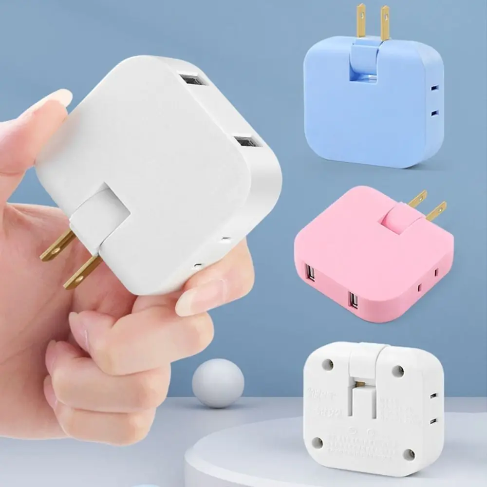 

New 3 In 1 Extension US/EU Plug Electrical Adapter 180 Degree Rotation Adjustable 2 USB Mobile Phone Charging Converter Socket