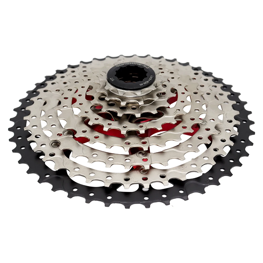 SUNSHINE 8-скоростная 11-25/28/32/36/40/42/46T велосипедная серебристая кассетная звездочка для