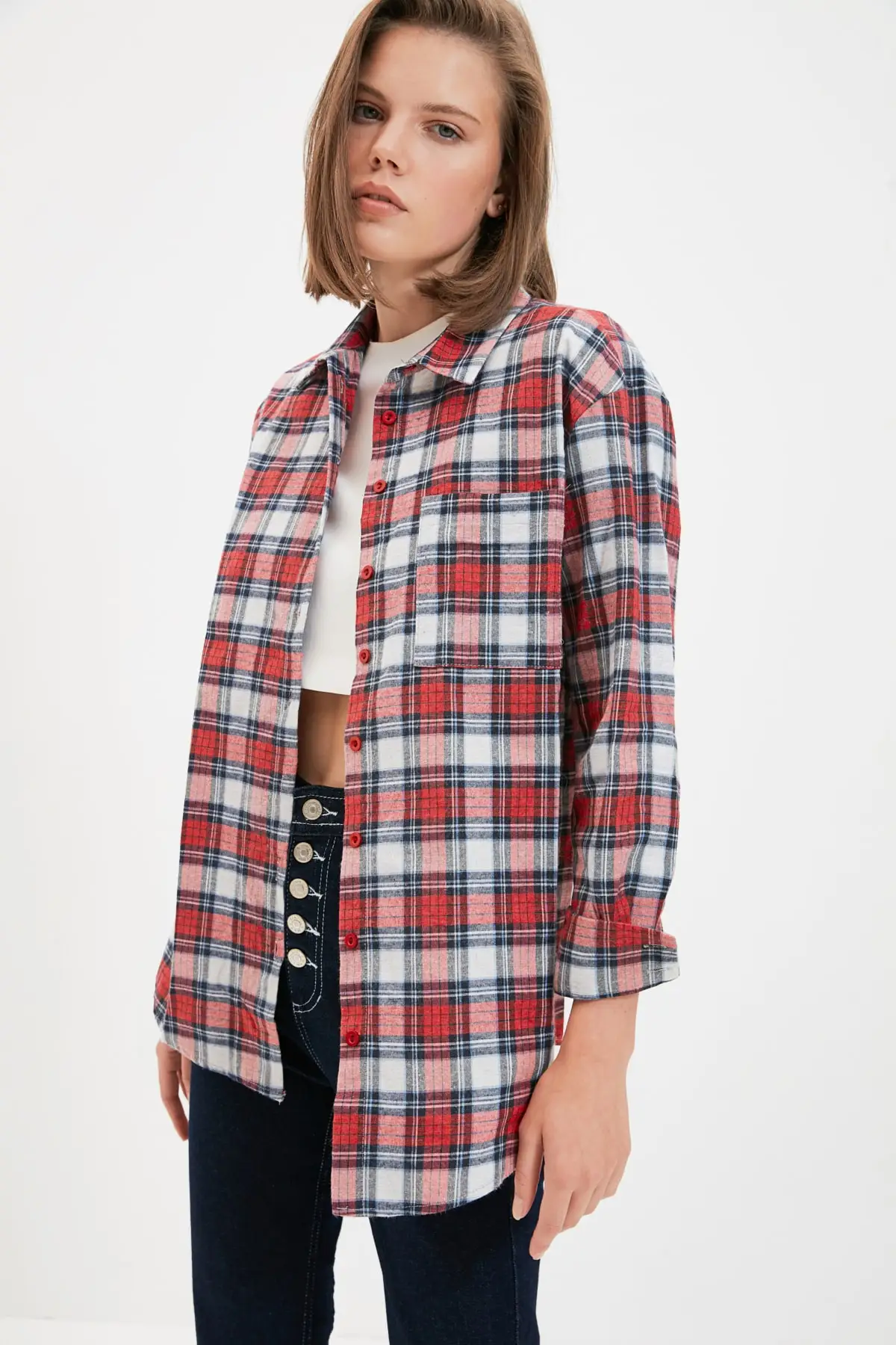 

Trendyol Plaid Shirt TWOAW22GO0474