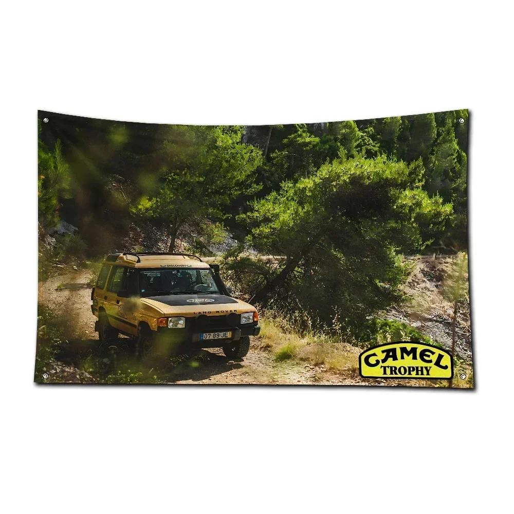 Фото 3x5 футов CAMEL TROPHY Автомобильный флаг Полиэстер с цифровой печатью Автомобильный баннер для гаража Настенное украшение для двери с латунными втулками №4