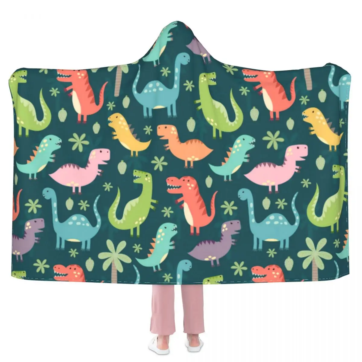 

Милое красочное одеяло с динозаврами, Капри с тираннозавром Рекс, красочное с капюшоном, мягкое модное покрывало