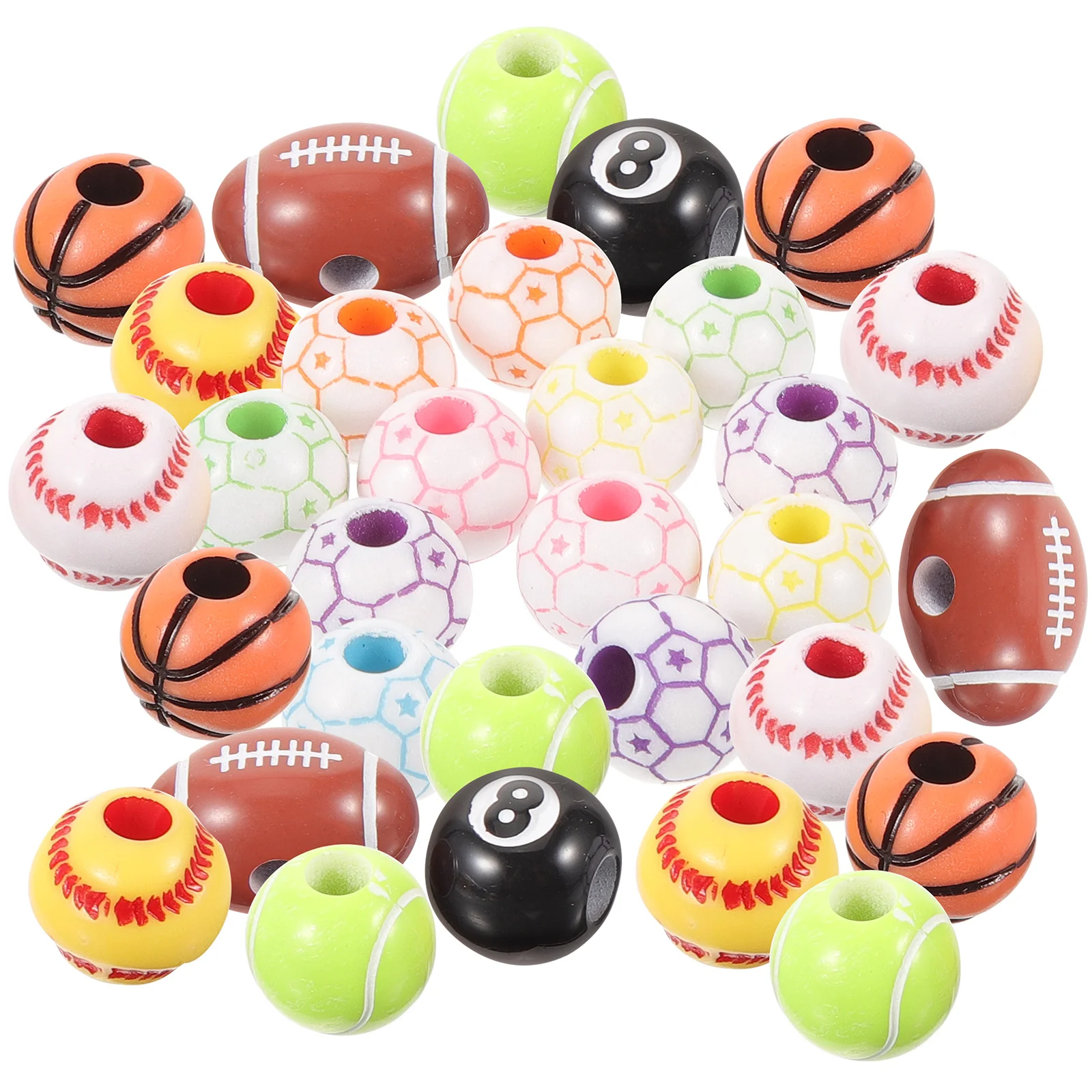 

350 Pcs Beadwork Volleyball Necklace Beads For Jewelry Making Bracelet DIY Materials Kit Sports Plastic Beaded Beading