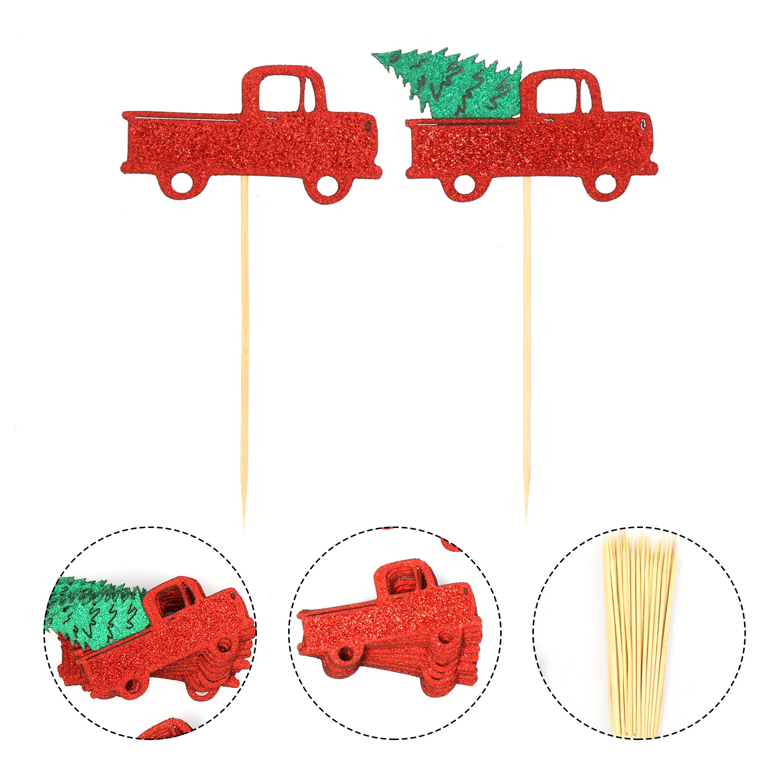 

Cupcake Christmas Toppers Picks Decorationsholders Wrappers Party Dessert Tree Truck Holiday Baking Cups Festive Wrapscakewinter