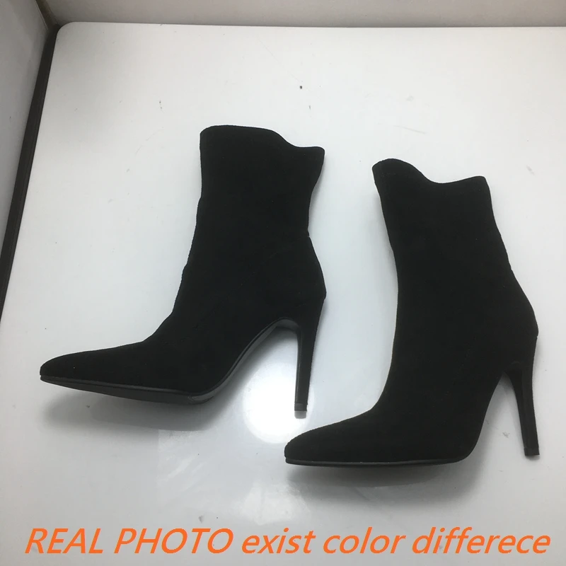 Модные ботильоны из искусственной кожи на шпильке высотой 10 см осенние ботинки