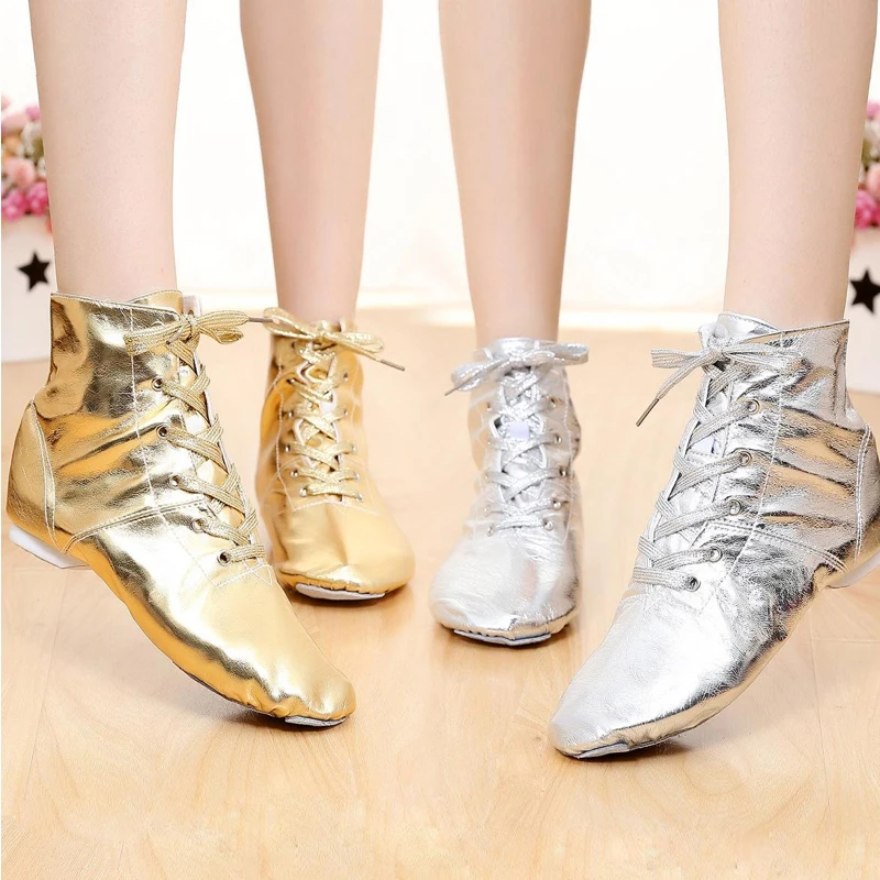 

Танцевальная обувь с раздельной подошвой, золотистые, серебристые, Слоновые, цвета хаки, розовые, синие атлетические мужские, женские, мужские, для мальчиков и девочек, танцевальная обувь из искусственной кожи для джаза