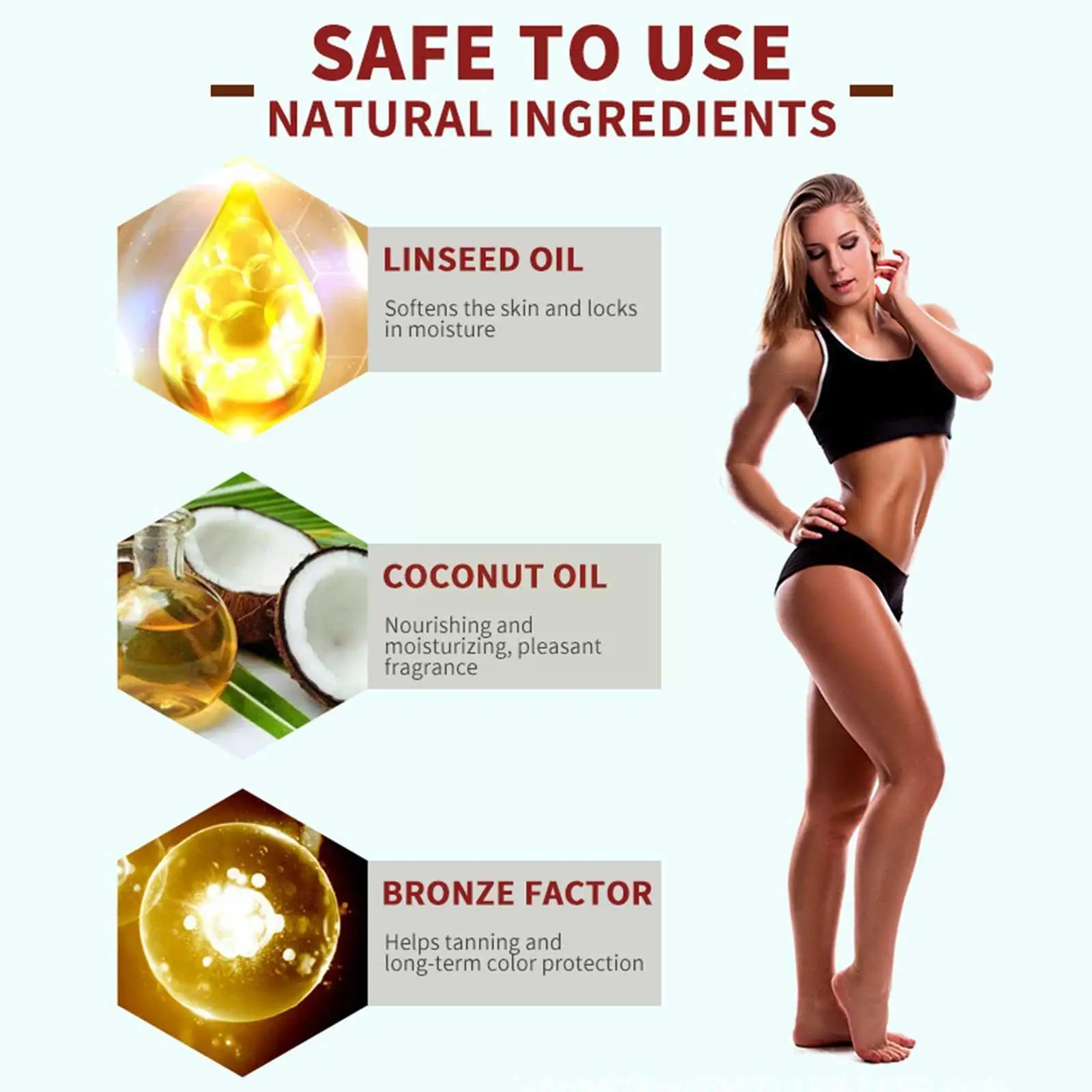 

Body Bronzer Self-tanning Oil Beach Sexy Solarium Suntan Brown Tan Skin 35ml Shine Lotion Long Lasting Natural O P8f5