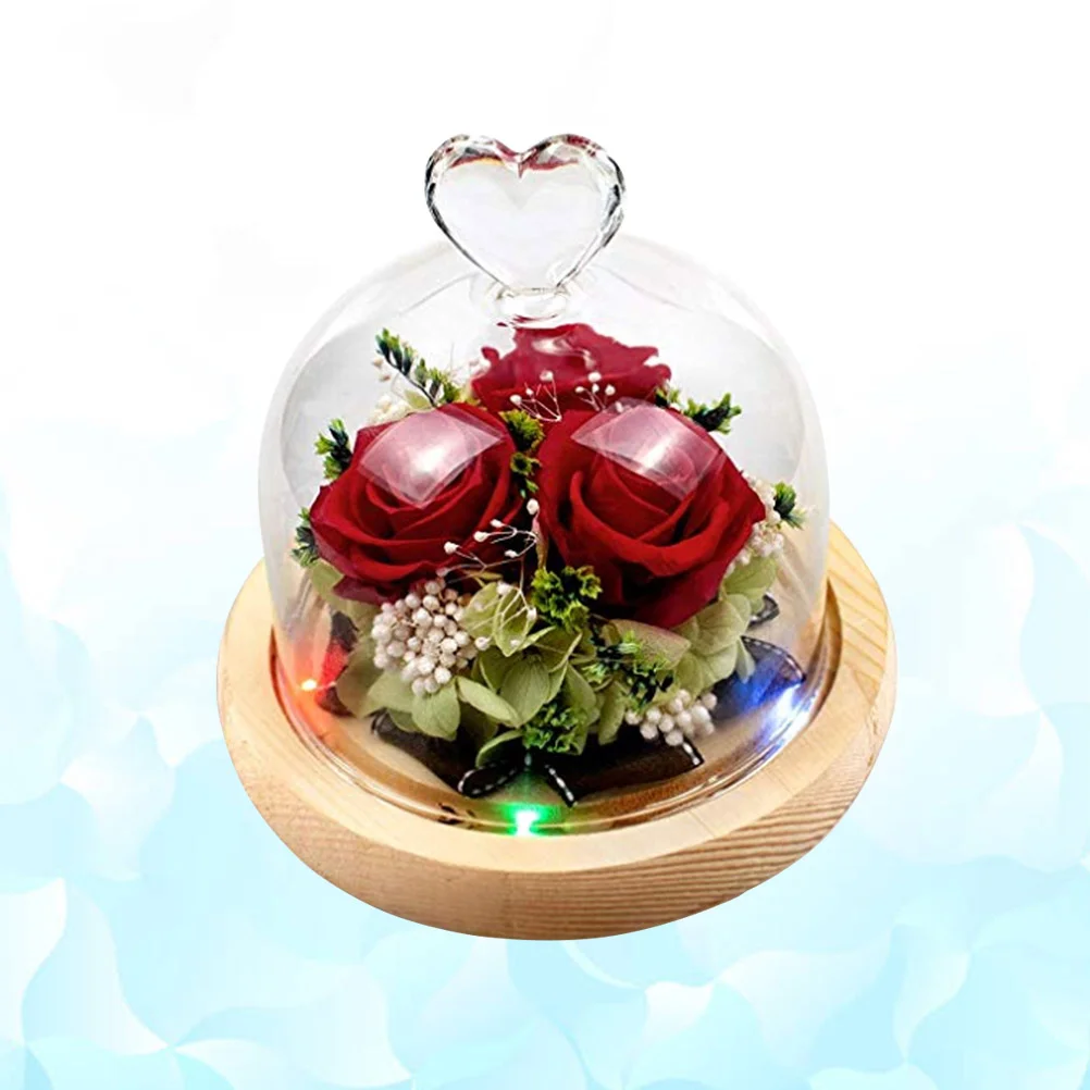 

Rose Preserved Flower Romantic Gifts Dome Roses Gift Girlfriend Decorations Lamp Her Red Lights Anniversary Wife Special Forever