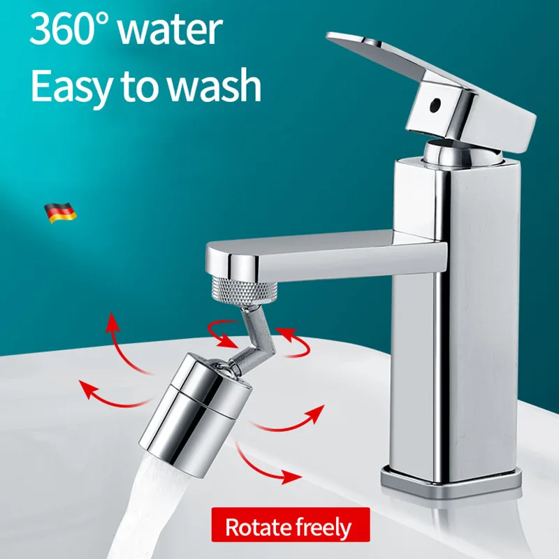 

New Universal 1080° Rotation Extender Faucet Aerator Plastic Splash Filter Kitchen Washbasin Faucets Bubbler Nozzle Robotic Arm