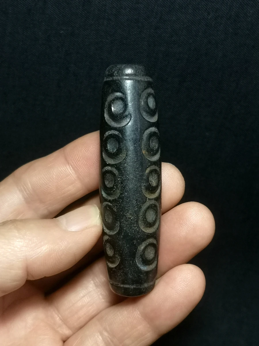 

1919 Collection Old China Hongshan Culture Black Magnet Jade Carving Pendant Ornament gift