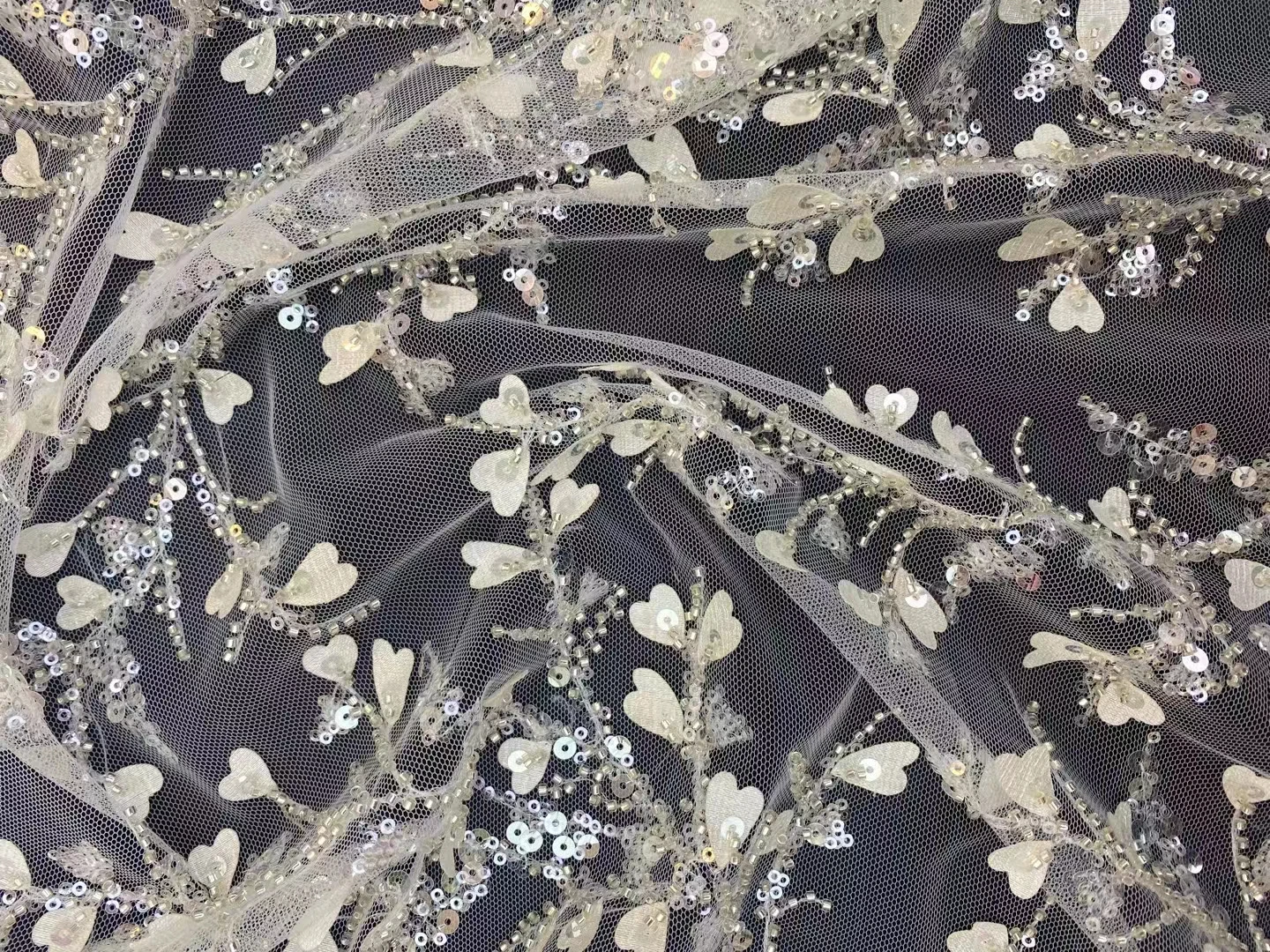 Новое изысканное кружевное Сетчатое платье с бусинами французское Роскошное