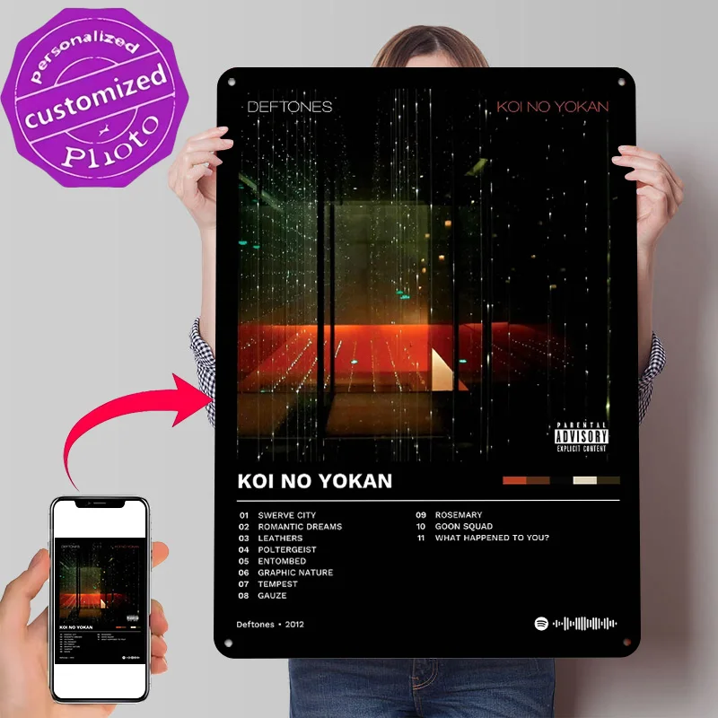 Фото Deftones - Koi No Yokan: Персонализированный 3D-постер с текстурой, металлическая настенная декоративная табличка в винтажном стиле для дома и декора №1
