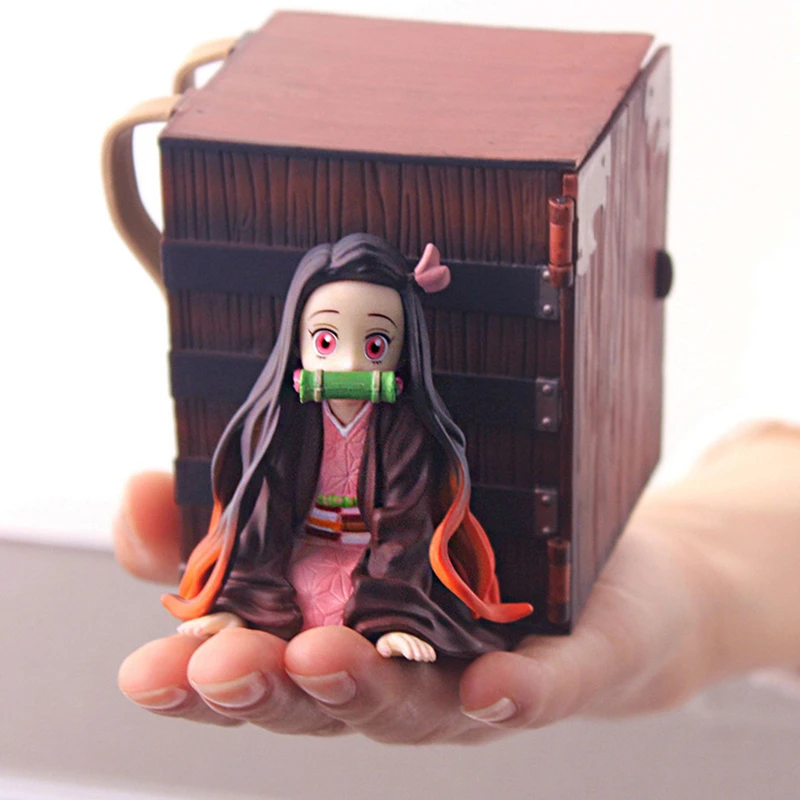 Kawaii Demon Slayer Nezuko Figure With Box Up Art Mini Cute Kimetsu No Yaiba Figurine Lovely Model Dolls Toy |