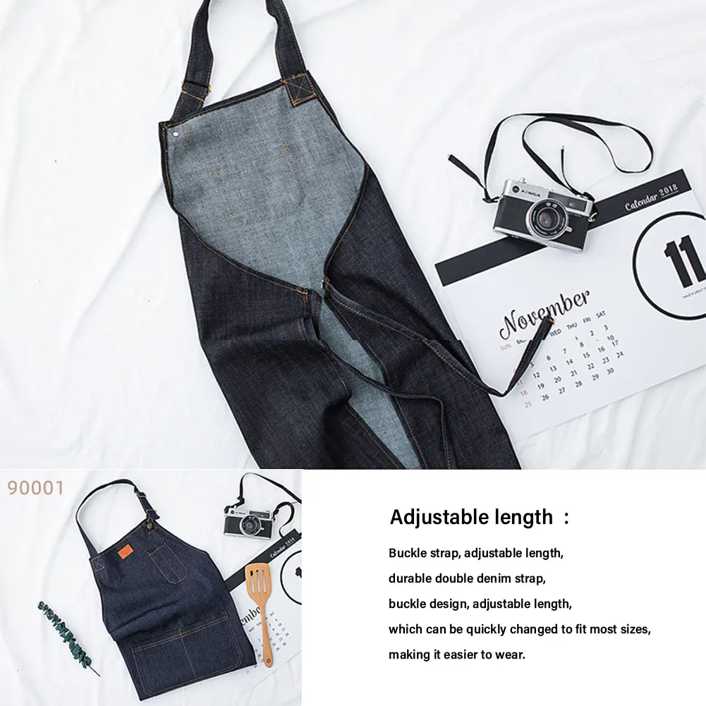 

Мягкий Многофункциональный черный дышащий нагрудник с 2 карманами для мужчин и женщин, фартук для барбекю и поваров, аксессуары для пригото...