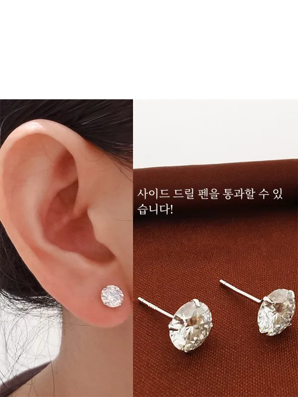 S999 Sterling Silver Moissanite Nail 2024 New Popular Ear Piercing Bone Stud Women's Work Diamond Men's Super Shiny Earrings