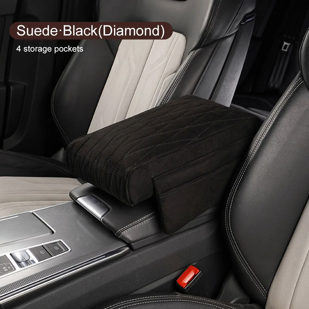 

Универсальный автомобильный подлокотник Pad замши мягкой пены памяти центр консоли подлокотник подушка с 4 карманами для хранения подлокотник подушка для авто