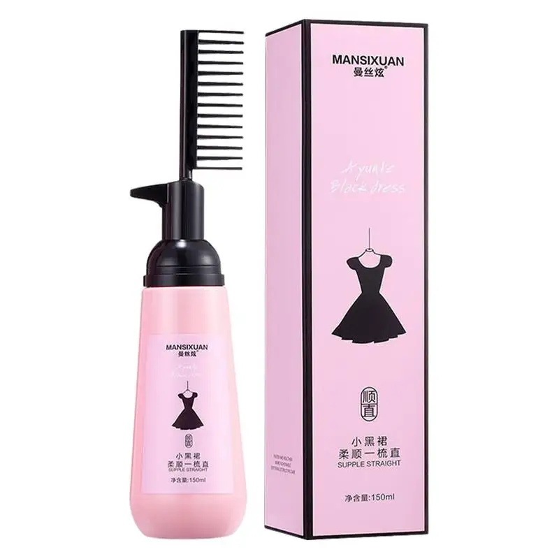 

Блестящий крем для волос, крем для выпрямления волос со встроенной расческой для укладки, шелковый крем для волос для вьющихся волос, аналогичный аромату