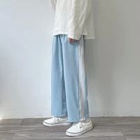 wide leg pants women patchwork korean fashion overisze elastic waist pants for women full length trousers all match pants