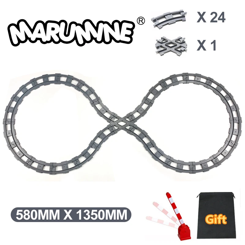 

Marumine Blocks Train Track Crossover Railway Switch Building Bricks Gift for Children Compatible with Classics Big Build Block