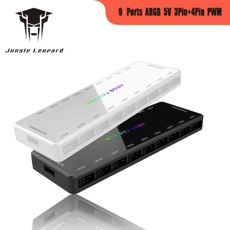 Магнитный всасывающий концентратор, 3-контактный охлаждающий вентилятор Argb 1-9 3 в 1, концентратор с дистанционным управлением 5 В, концентратор Aura Sync, Sata, 4 контакта, Pwm, для ПК