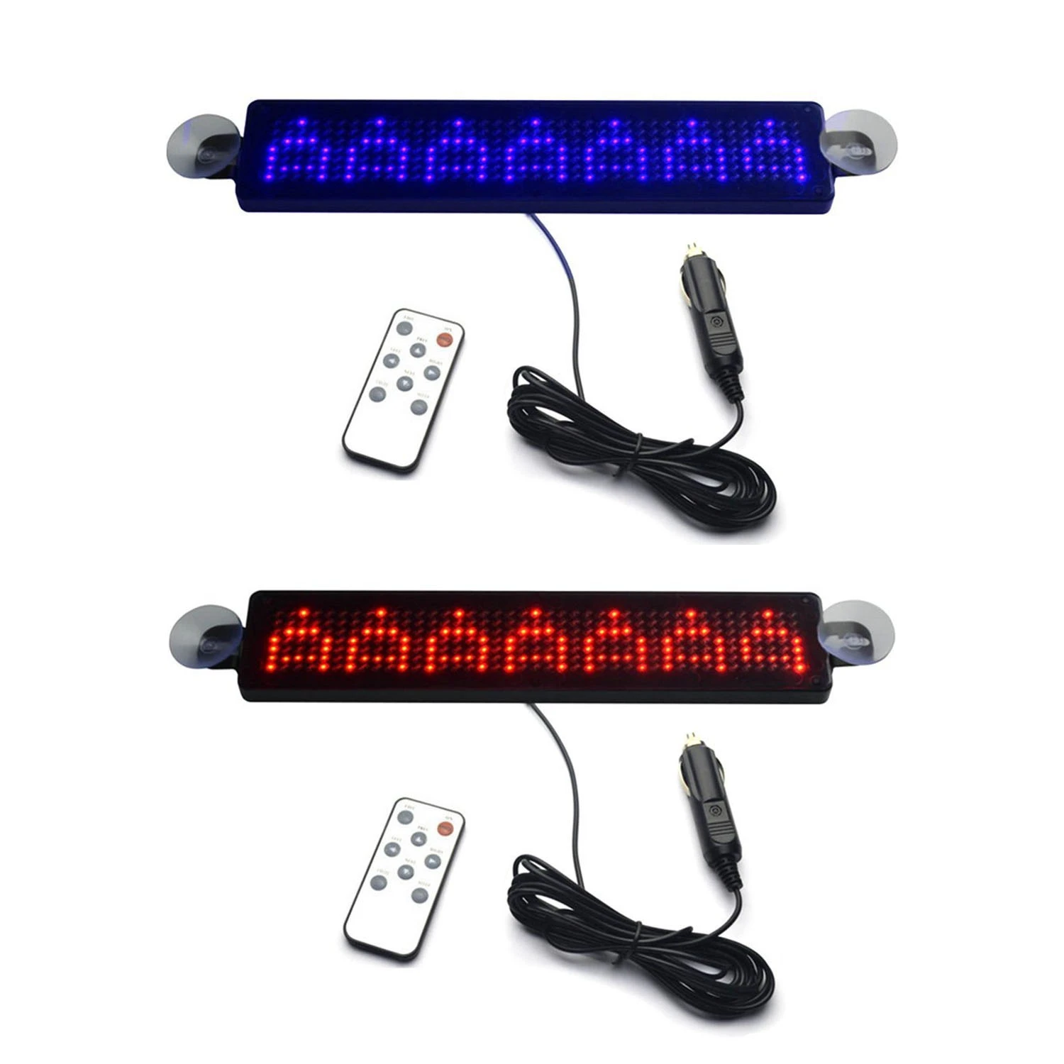 

12V Car LED Programmable Message Sign Scrolling Display Board With Remote (Red)