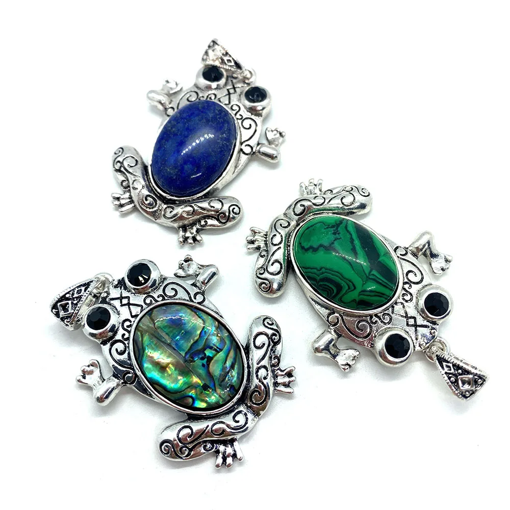 Изысканный кулон в виде лягушки из натуральной морской ракушки 38x50 мм