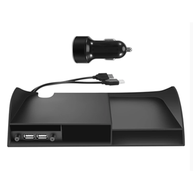 

Многофункциональный контейнер для хранения, органайзер центральной консоли с 2 USB-портами для Toyota RAV4, лоток для вставки, разделитель, прочный контейнер для хранения