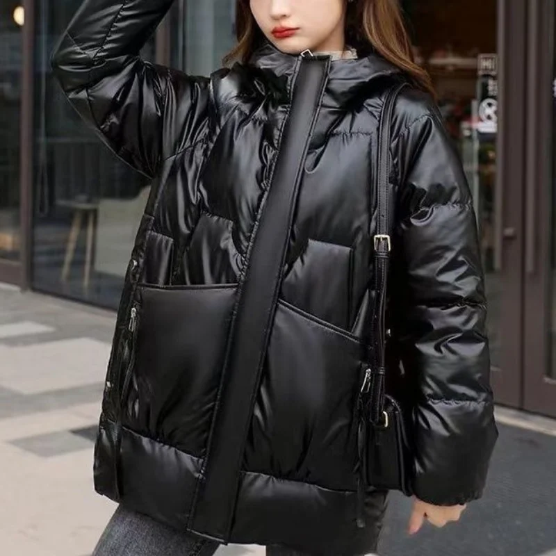 Oversized Winter Women's Cold Coat Parkas Super Hot Coats Hooded Long Cotton Padded Jacket Korean Fashion Puffers Coat