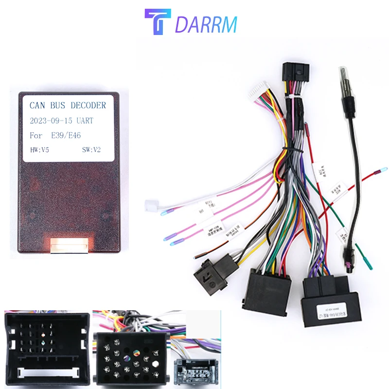 

Для BMW E39 E46 Адаптер жгута проводов Quadlock CAN Bus декодер 16-контактный разъем к гнездовому разъему Quad Lock Автомобильный кабель Android