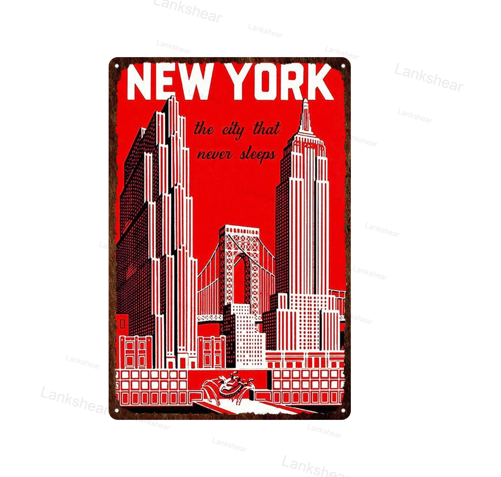 Винтажный металлический жестяной плакат с изображением мексиканского Парижа