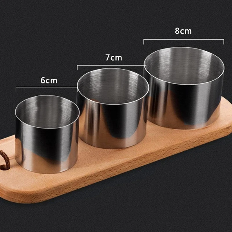Фото Форма для холодных закусок M12K-4PCS из нержавеющей стали с выталкивающей пластиной, для кухни и отелей, для салатов и жареного риса №4