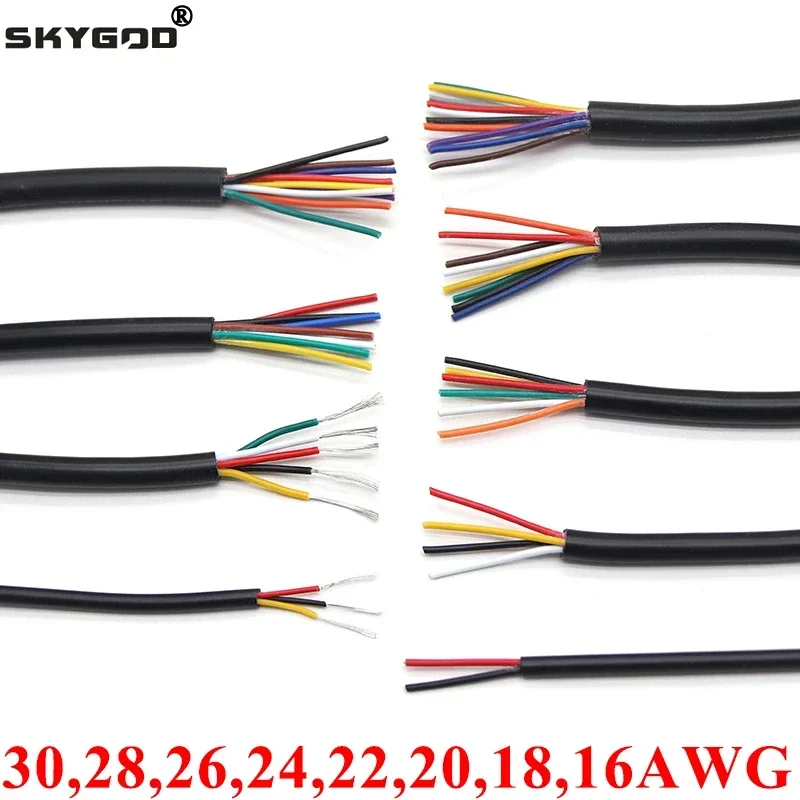 Зеленый провод Product2/5/10M UL2464 с покрытием 30 28 26 24 22 20 18 16AWG медный сигнальный кабель 2 3