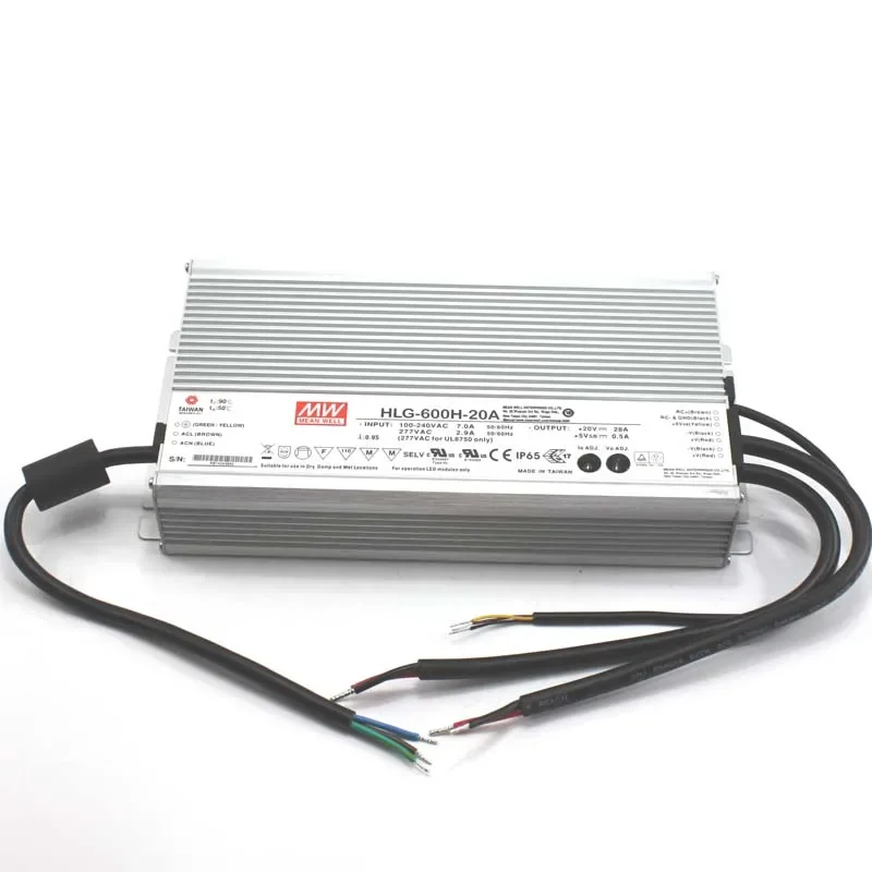 Светодиодный драйвер Meanwell HLG-600H-20A 600w 20v hlg 600 IP65 высокой мощности