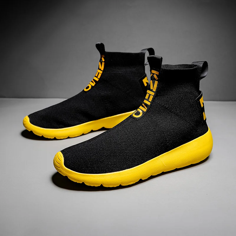 Trendy High-top Men's Sneakers Lightweight Non-slip Fitness Running Shoes for Men Super Comfortable Outdoor Walking Footwear