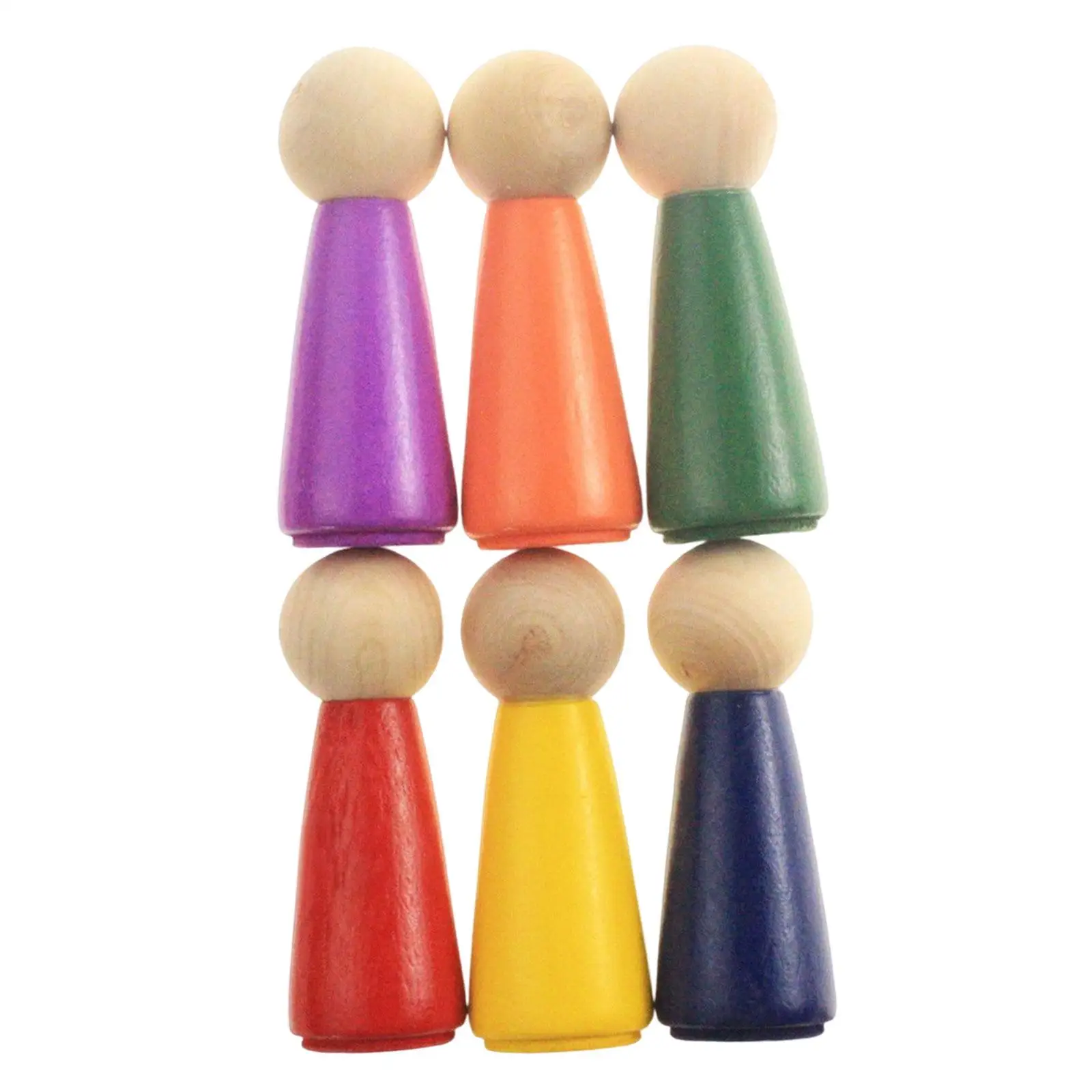 6 шт. Радужные куклы Монтессори крошечные фигурки людей образовательные ролевые