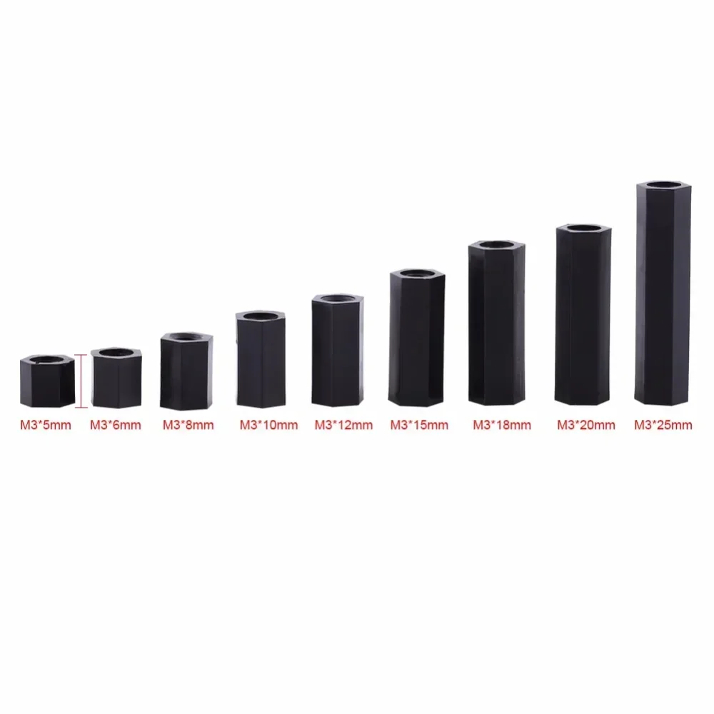 100 шт. M3 прокладка с внутренней шестигранной резьбой PA66 шестиугольная нейлоновая