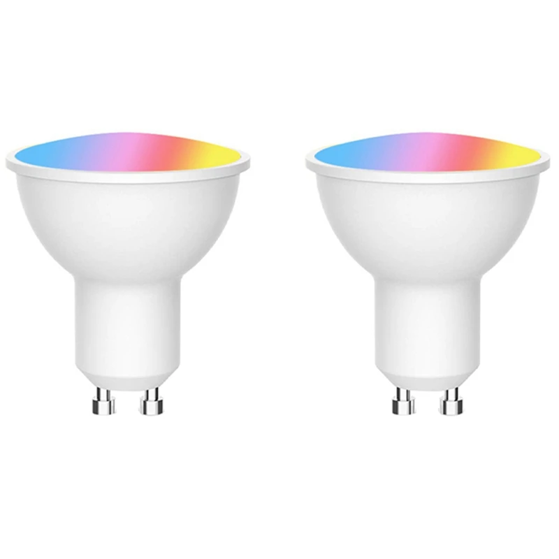 

ABSF 2X Gu10 Spotlight Wifi Smart Bulb Home Lighting Lamp 5W RGB+CW(2700-6500K)Magic LED Change Color Light Bulb