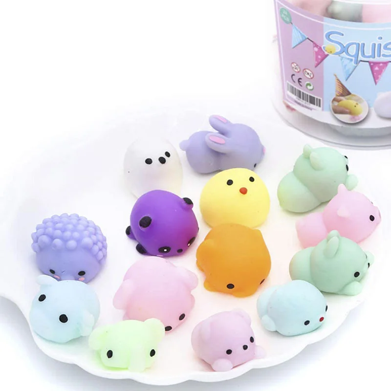 12pcs Squishy Cute Animal Stress Ball Mochi Stress Relief Fun Gifts with Squeeze Toys Party Favors for Kids enlarge