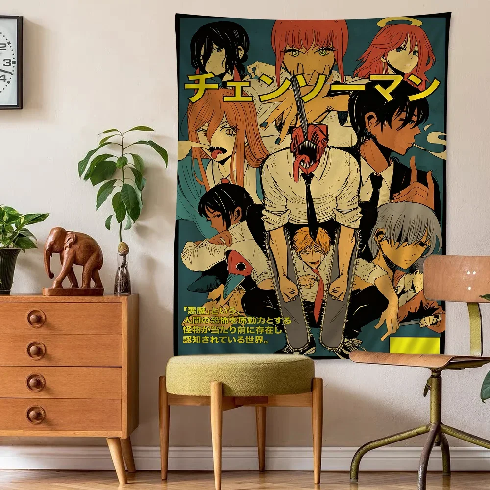1 шт. аниме бензопила человек подвесной богемный гобелен Таро хиппи настенные