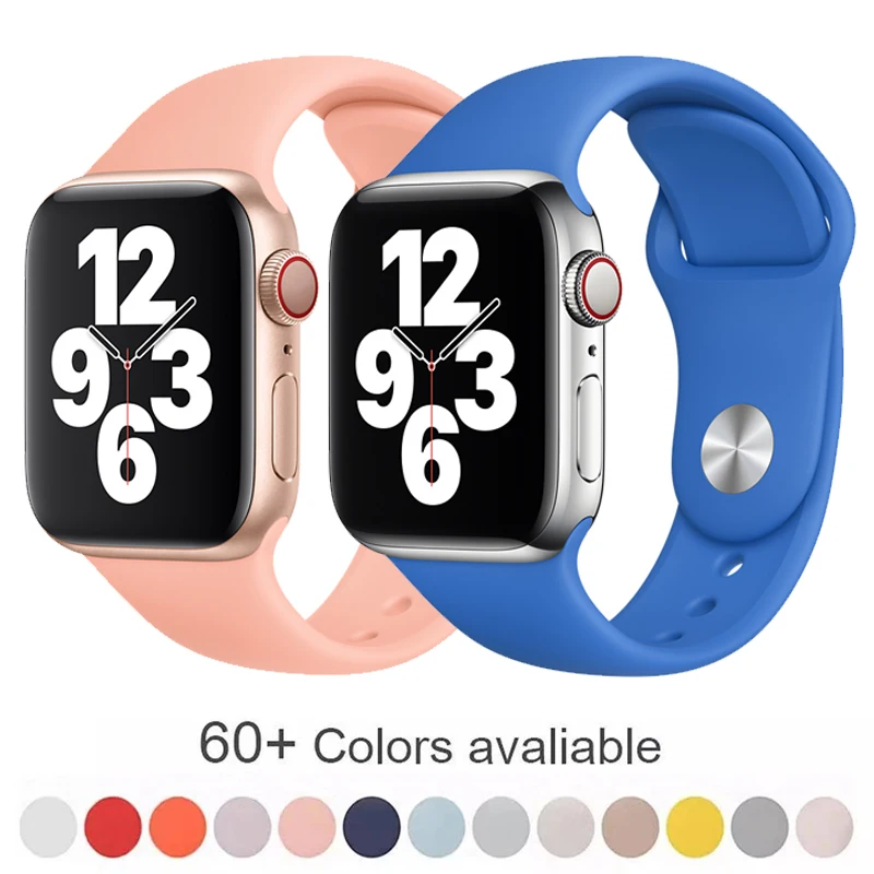 Silicone Strap For Apple Watch Band 44mm 45mm 40mm 38mm Watchband Apple Watch Bracelet Correa Iwatch Series 6 Se 5 3 7 8 Ultra